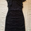 Harper Navy Blue Crochet Lace Open Back Dress Small, Fitted Mini Dress Photo 0