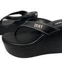 DKNY  Trina Black Wedge Toe Post Sandals Sz 7.5 M Photo 3