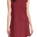 Ted Baker Jasmint Plum Burgundy Draped Scalloped Edge Back Zip Sleeveless Dress Photo 0