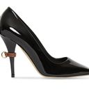 Burberry  D-ring Detail Black Patent Leather Square-Toe Pumps Photo 1