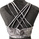 Nine West Women's  Active Gray Silver Black Crisscross Sports Bra Size Large EUC Photo 2