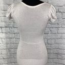 Tricot Joli short sleeve open knit scoopneck top w/ruffles sz small women Photo 8