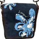 Life is Good  Crossbody Bag Floral Nylon Zipper Adjustable Strap Denim Blue OS Photo 1