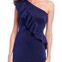 Jessica Howard Ruffle Cap Sleeve One Shoulder Scuba Mermaid Gown Photo 2