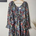 Cinq à Sept Cinq á Sept Dress Long Sleeve Ruffle Printed Mini Dress Size 6 Photo 0