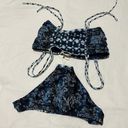 Jessica Simpson NWT  Swimwear Set Bikini Bottom / Top Size S Small Blue / White Photo 7