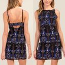 Francesca's NWT Francesca’s Celeste Black Blue Beaded Mini Dress Size M Photo 1