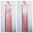 Adrianna Papell  Pink Champagne Velvour Twisted Gown Photo 1