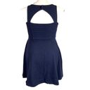 Aeropostale Womens Dress Cutout Jeweled Bodice Fit and Flare Navy Blue Large Photo 5