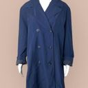 Jones New York Vintage  Blue Double Breasted Trench Coat Women’s Size 16 Photo 7