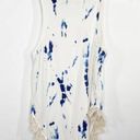 Vintage Havana  Ivory White Blue Tie Dye Crochet Flag Tank Top Women's Size Small Photo 1