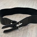 Black High Waist Double Buckle Braid Belt Y2k 2000's Photo 0