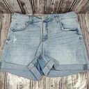 Time & Tru  Light Wash Denim Shorts Mid-Rise Stretch Cotton Waist 30 Sz 10 Photo 0