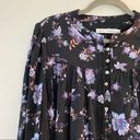 Rebecca Minkoff  Blouse Maggie Top Button Front & Neckties Sz L NWT Floral Black Photo 4