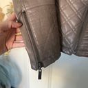 Bernardo Collection by  Taupe Faux Leather Quilted Moto Jacket XS GUC Photo 4