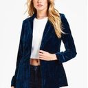 Dear John  WYLIE CRIMPED VELVET BLAZER IN EMERALD BLUE Photo 0