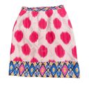 Maeve  Anthropologie Silk Pencil Skirt Womens Size 2 Pink Polka Dots Embroidered Photo 3