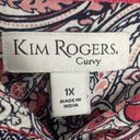 kim rogers  Curvy Button Front Shirt Womens Size 1X Paisley Long Sleeve Cotton Photo 6