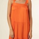 FRNCH Rawen Tiered Maxi Dress Orange with Tie Straps - Size S Photo 3