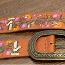 Vera Pelle Embroidered Brown Leather Belt Photo 0