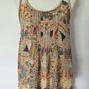 Modcloth  Doe & Rae Taupe Abstract Patchwork Braid Back High Low Tank Size Large Photo 1