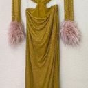 House Of CB  'Gina' Feathered Chartreuse Crystallised Maxi Dress NWOT size Large Photo 9