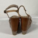 Frye Women's  Corrina stitch Taupe Leather Sling Back Wedge Sandals Sz 8.5M Photo 7