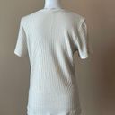 Lazy sundays  | Cream Waffle Knit Spliced Neckline Top Sz L Photo 4