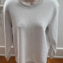 ZARA Waffle Knit Ivory Cream Ribbed Trim Cotton Blend Crewneck Long Sleeve Sweatshirt, size S Photo 0