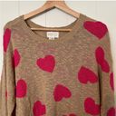 Beach Riot  Sandy Hearts Pullover Sweater Knit Tan Pink  XS Photo 5