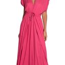 Elan 💕💕 Deep V-Neck Wrap Maxi Coverup Dress ~ Pink Large NWOT Photo 3