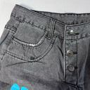 Daisy Y2K Black Denim Button Front High Rise Jeans with  Flowers Medium 28 Waist Photo 5