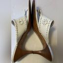 Jack Rogers Jack Roger’s White leather slip on heels sz 10 Photo 3