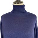 Everlane Luxe Wool Square Turtleneck in Navy Blue 100% Merino Wool Photo 4