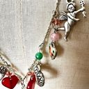 Vintage heart cherub beaded long charm necklace Photo 1