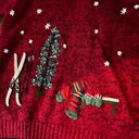 Coldwater Creek  Womens Zip-Up Sweater Cardigan Christmas Holiday Medium Photo 4