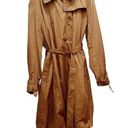 Norma Kamali  Trench Coat Brown Double Breasted Long Jacket Belted Tan Photo 0