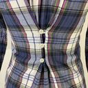 Roxy Plaid Blue Flannel Button Down Long Sleeve Shirt Size Small Photo 7