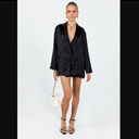 Princess Polly Toddy Black Satin Relaxed Fit Blazer 10 Photo 1