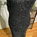 Scala Silk Sequins Vintage Embellished Halter Beaded Open Back Photo 3