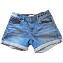 Roxy Denim Shorts Contrast Waistband Zip Fly EUC Photo 0