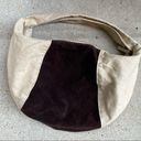 Linen and Suede Mini Hobo Bag with Queen II Coins Tan Photo 9