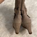 Arturo Chiang  Leather Boots size 9 excellent condition wedge heel 4” color gray Photo 10