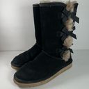 Koolaburra by UGG Victoria Tall Women's Winter Bow Suede Shearling Boots Size 8 Black Photo 0