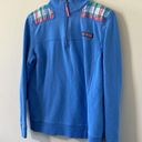 Vineyard Vines  Madras Shoulder Shep Shirt Quarter Zip Fleece Size Medium Photo 4