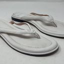 J.Crew  Menorca Thong Sandals Flip Flops 7 White Padded Leather Slip On Casual Photo 1