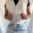 H&M Sleeveless Cropped Zip Up Hoodie Jacket Photo 4