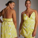 Anthropologie NWT $170  x Maeve Yellow Strappy Lace Mini Side Zip Dress 12 Photo 1