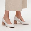 COS  Cream Leather Round Toe Wooden Heel Pumps Photo 0