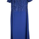 Tadashi Shoji  Too Edry Embellished Crepe Gown Blue Size 16Q Photo 3